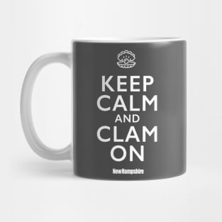 Keep Calm and Clam On (White text) Mug